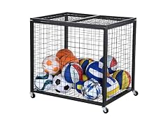 Rolling Sports Ball Storage Cart, Basketball