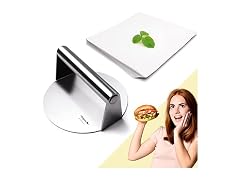 6.3" Smash Press Hamburger & 100 Patty Paper