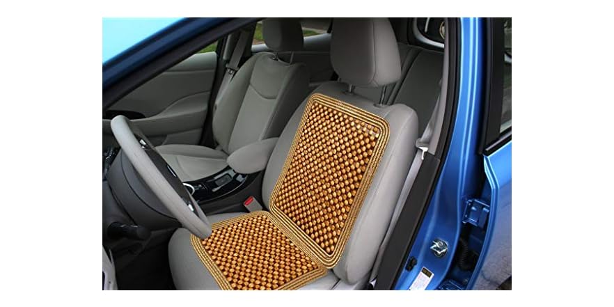 KENNISI Wooden Beaded Car Seat Cover Breathable Cooling Beads Seat Cushion Covers For Car Suv Truck
