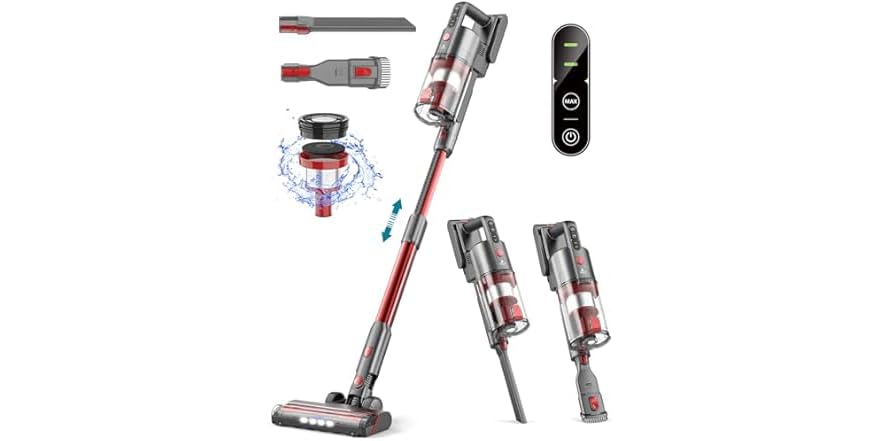 Ljuren Cordless Vacuum Cleaner for Home (Peach Red)