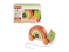 Fisher-Price Wood Toddler Toy Pull-Along Stacking Snail
