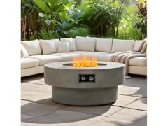34" Round Metal 50k BTU Fire Table + Cover