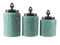 American Atelier Set of 3 Canisters - Blue Antique