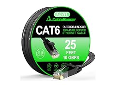 CableGeeker Cat6 Flat Ethernet Cable 25Ft