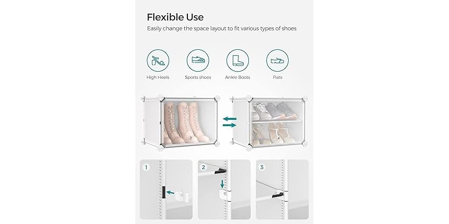 6-Tier Interlocking Shoe Rack w/Doors