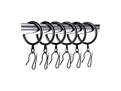 Hotop 30 Pcs Metal Curtain Rings with Hooks