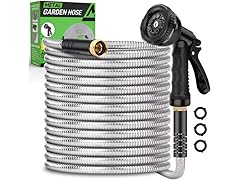 Kebose Stainless Steel Garden Hose | 50ft | 3/4in