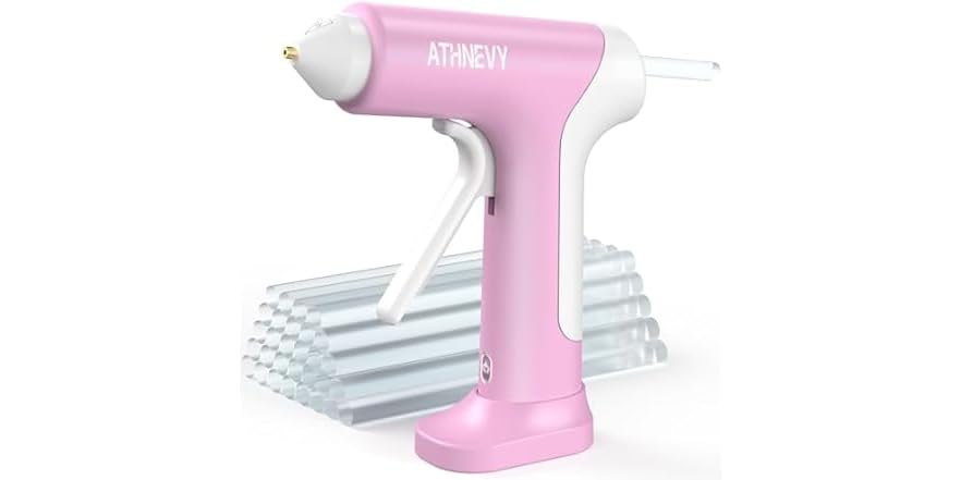 Athnevy FA0401 Cordless Hot Glue Gun Pink