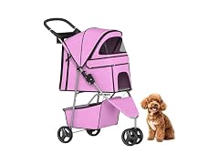 BestPet | 3-Wheel Pet Stroller | Pink | Foldable
