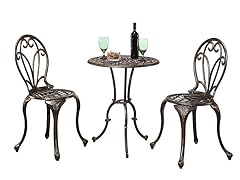 Nicola Copper Cast Aluminum 3 Piece Bistro Set