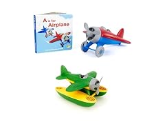 Green Toys Seaplane Green & Airplane Board Book Bundle