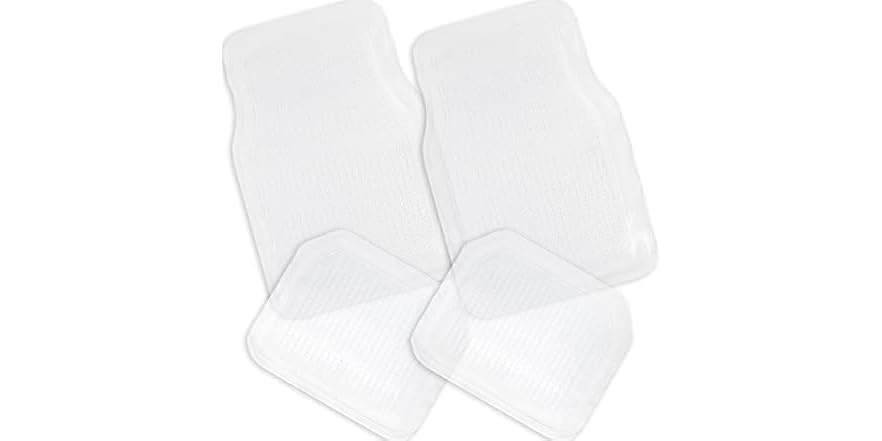 Zone Tech FM0004 4 Pc Set Clear Rubber Floor Mats Clear