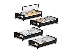 Black Under the Bed Storage 4 Pack