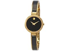 Movado Women's Moda Quartz Black Ceramic 607714