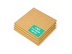 12"x12" Natural Cork Tiles 4 Pack