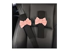  Seat Belt Covers 4Pcs Pink Bow Cute