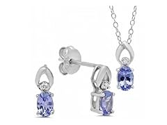 Tanzanite Oval Solitaire Earring/Pendant Set