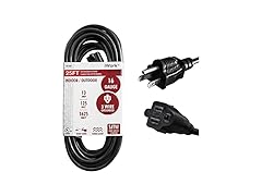 iWork 25 Ft Black Extension Cord 3 Prong