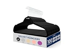 SereneLife Velvet Hangers 100 Pack Black