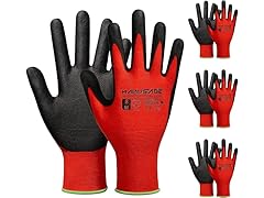 Manusage Safety Work Gloves, Red 3pk M