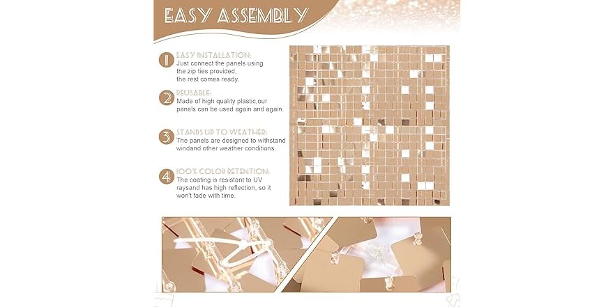 Champagne Shimmer Wall Backdrop Sequin Panels 3ftx4ft Glitter Party Backdrop For Bridal Shower Birthday Decorations Bachelorette Party Supplies - View #7