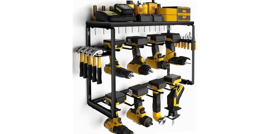 $14.99: 3-Layer Heavy Duty Metal Tool Organizer Wall Mount (8 Drill Holder) at Woot!