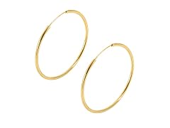 14K Gold Plated Hoop Earrings 50mm
