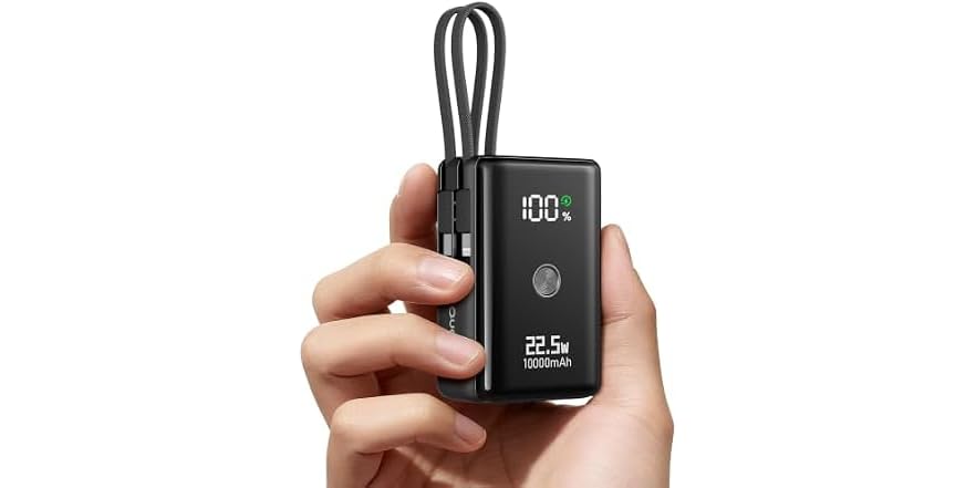 Nanotechnology Portable Charger 10000mAh with 2 Built-in Cables 45% Smaller