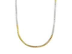 Tri-Color 14k Gold Plated Sterling Silver Snake Chain