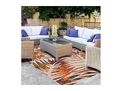 Superior Indoor Outdoor Rug Tropical Leaves