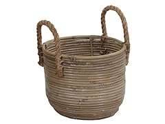 Round Basket Storage with Jute Handle Kubu