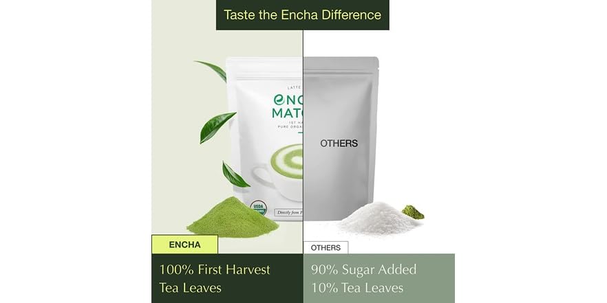 Encha Latte Grade First Harvest Organic Matcha Green Tea Powder