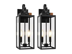 BesLowe Motion Sensor Outdoor Wall Lights, 17.5" W Hook