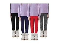 4 Pack Girls Fleece Lined Leggings