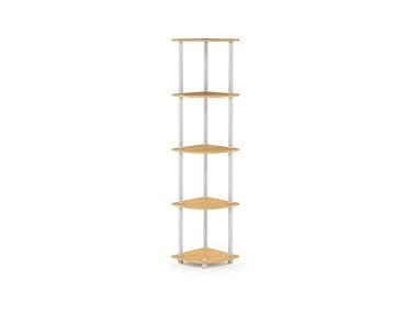 $14.99, Was $26.19, 42% Off! Furinno TURN-N-TUBE Corner Shelf, 5-Tier dealfomo