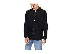 Forever 21 (M) Cotton Button-up Shirt Black
