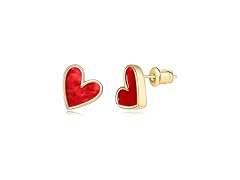 Heart Acrylic Earrings Red