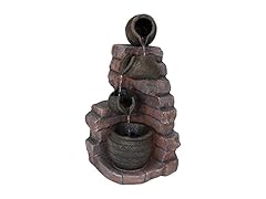 Sunnydaze Crumbling Bricks and Pots 27-Inch Solar Fountain