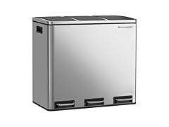 SONGMICS Trash Can, 3 x 4.8 Gallon