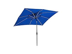 Sun-Ray Umbrella 9 Ft Solar Rectangle Blue