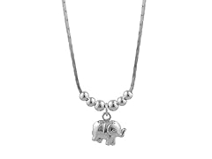 Sterling Silver Elephant Charm Necklace