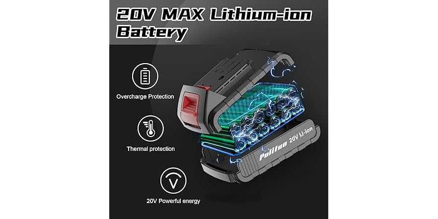 PULITUO Cordless Drill/Driver Kit With Brushless Motor - High Efficiency Power Tool For DIY & Home Projects