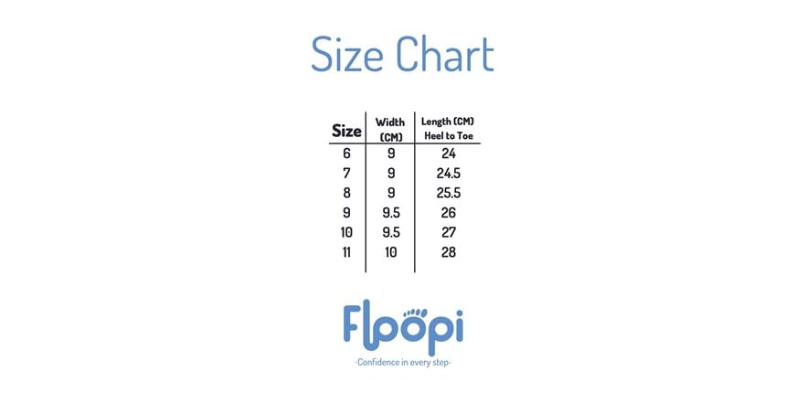 Floopi Size Chart Floopi Spounge Thong Flip Flop Sandals