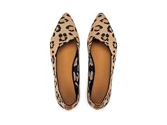 Pointed Toe Knit Flats, Leopard 8.5