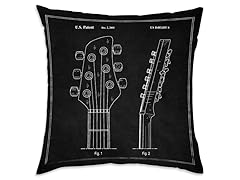 Head Stock Of Guitar Charcoal Throw Pillow