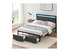 GAOMON Full Size Bed Frame with Drawers,