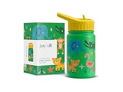 JoyJolt Kids Water Bottle Straw Lid 12oz