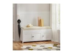 Roomtec Shoe Storage Bench White 43.5"
