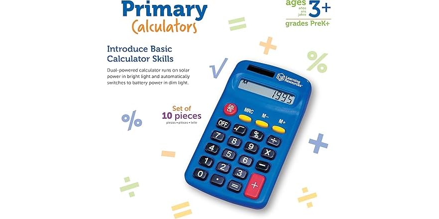 Learning Resources Primary Calculator, Set of 10