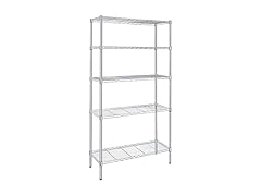 Simple Deluxe 5-Tier Storage Shelve 1250 Lbs Loading Capacity, Chrome